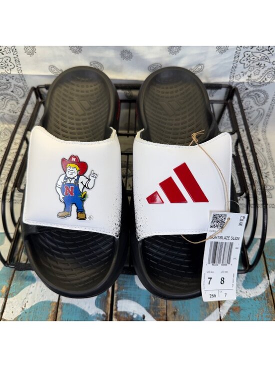 NWT adidas Lightblaze Slide Nebraska Cornhuskers team-issued edition Mens 7 Rare main image 4